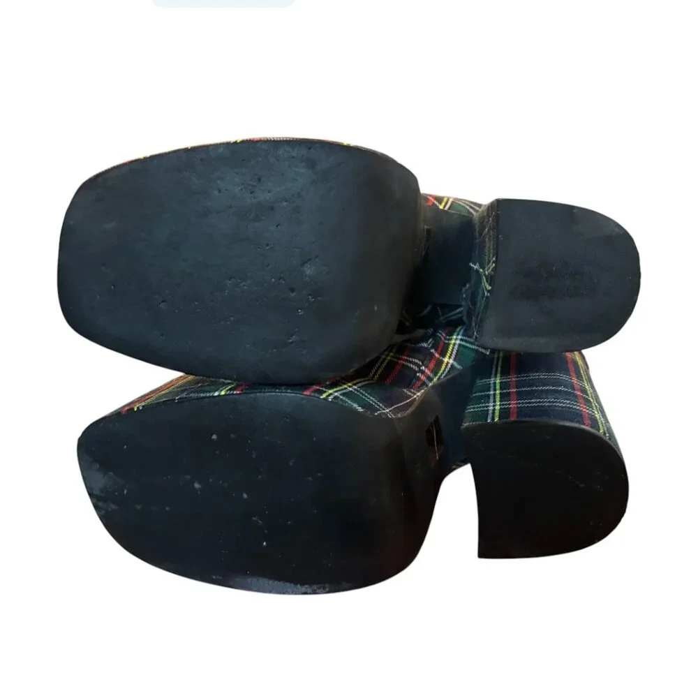 RARE GRAIL JEFFREY CAMPBELL TARTAN PLATFORM LOLITA GRUNGE‎ BOOTS 10 EUC